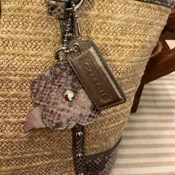 Coach Hampton Python straw bag - Picture 3 of 13